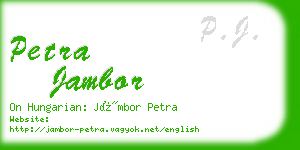 petra jambor business card